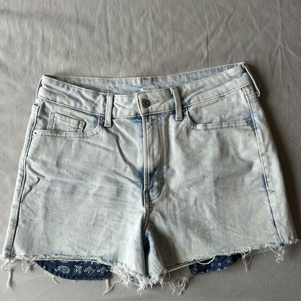 Old Navy Light Blue Denim Shorts Distressed Cut-Off Style